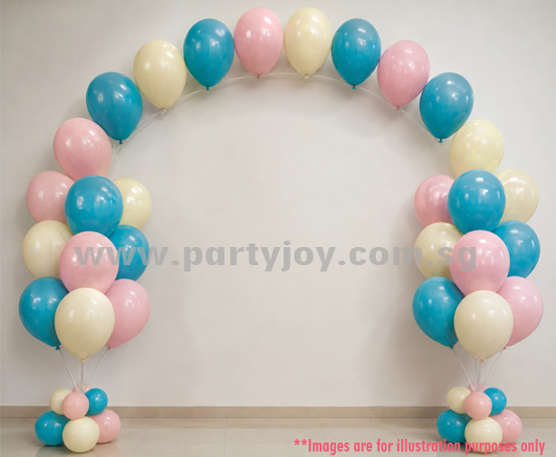 Helium Balloon Column with String Arch